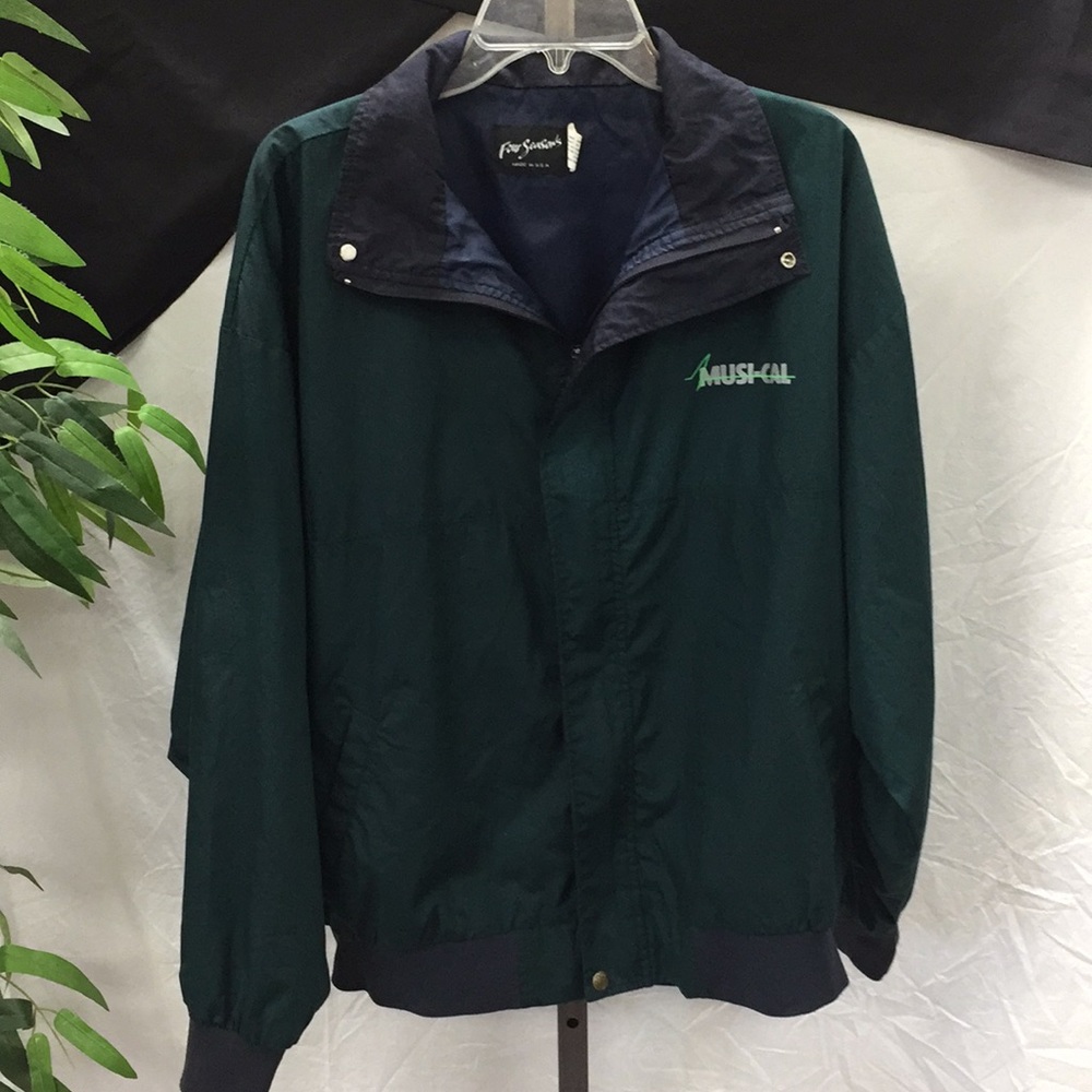 Four Seasons green and blue zip up jacket